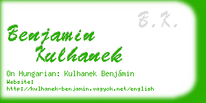 benjamin kulhanek business card